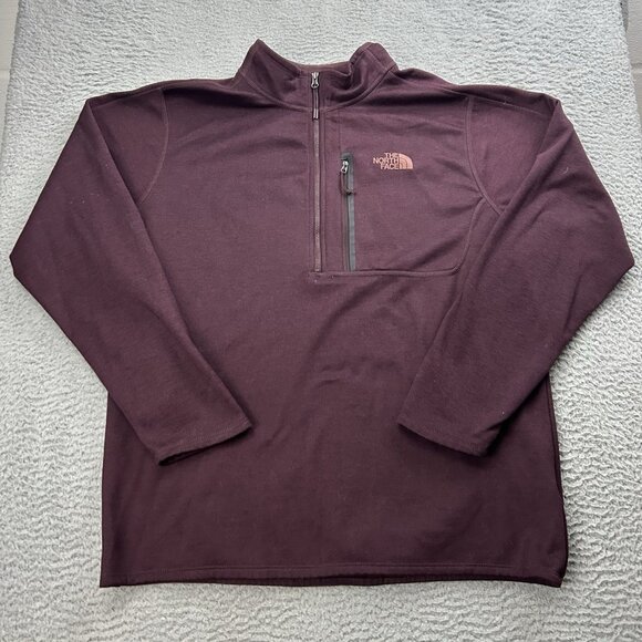 North Face Canyonlands Maroon Red Quarter Zip Size XL Mens - Picture 1 of 6